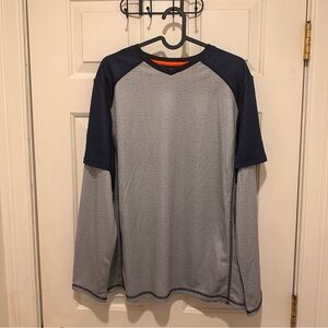 ZeroXposur Long Sleeve Athletic Shirt for Teen/Young Men - Gray and Navy